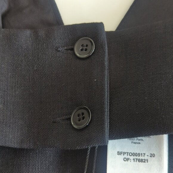 Sandro Paris Black Elegant V Neck Triangle Crop Top - Size 3 M/Large (8-10) NWT - Picture 11 of 11